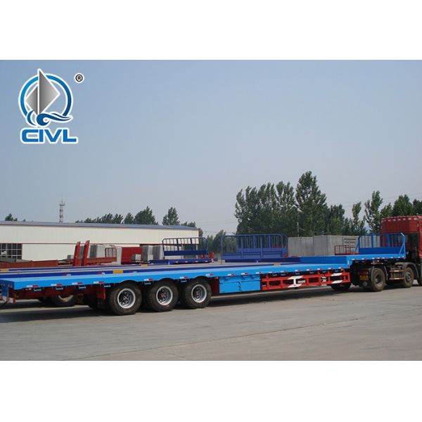 Civl 3 Axles Equipment Low Bed Trailer King Pin 3.5 Inch Q235 Material With Radial Tires