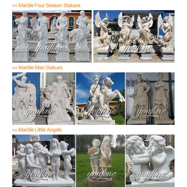 Custom Elegant Hand Carved Four Season Goddesses Marble Statue Sculpture