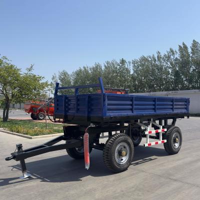 Hydraulic Dump Four Wheel Farm Trailer 4T Blue 1440Kg Thickened Steel Plate
