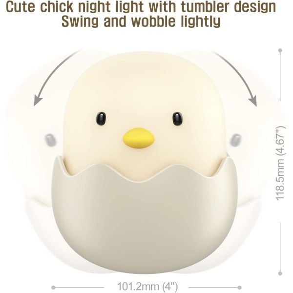 3000K 6500K Breastfeeding Chick Night Light Kids Travel Silicone Touch Lamp
