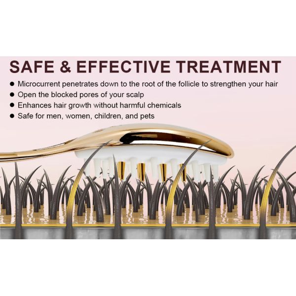 Peigne de coiffure à micro-courant 5V 1A rechargeable à LED