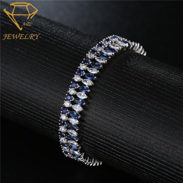 Colorful Brass 7.3 Inches Diamond Women's Bracelets AAA Stone