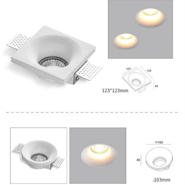 2022 Latest Embedded Gypsum Lamp Frameless COB Living Room Downlight IP44 Ra80 7W 10W