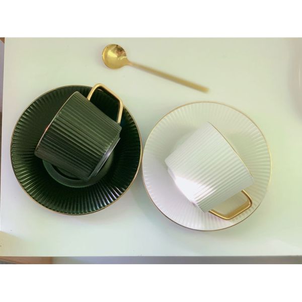 Европейский стиль Striped керамический набор послеполуденного чая кофейной чашки с набор поддонников чашек чаем кофе ложки и поддонника керамический