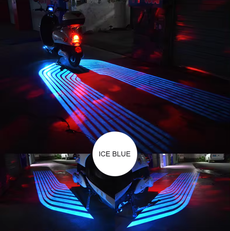 Blue Red White Angel Wing Projection Motorcycle External LED Spotlight