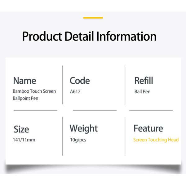 2 in 1 Colorful Bamboo Wood Ballpoint Pen Touch Screen Promotional Ball Pen