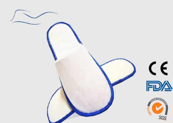 Lightweight Bdisposable Hotel Slippers , White Color Disposable Paper Slippers