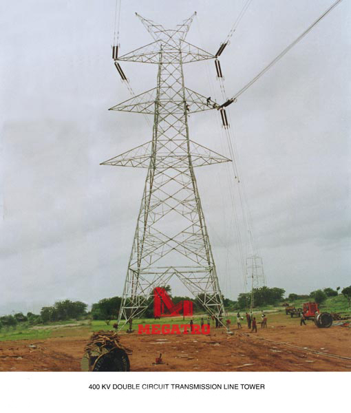 400KV double circuit  transmission line steel tower