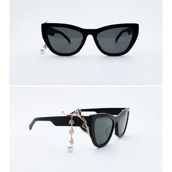 Women acetate Frame Big Cateye shape Sunglasses Sparkling Crystal decoration Brand Designer Shades