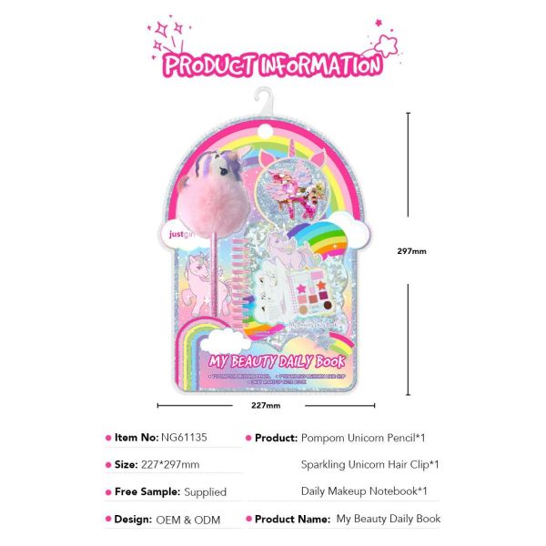 Justgirl Childs Pretend Make Up Set Cute Makeup Kit Skin Friendly