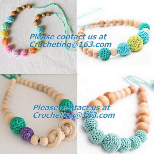 Ivory Nursing Necklace Crochet Bead Breastfeed Necklace Beige Wood Breastfeeding Crochet F
