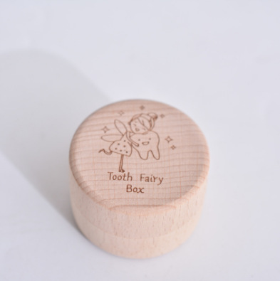 Caja de la hada de los dientes Caja de madera Recuerdo Caído Recuerdo de los dientes Caja de almacenamiento Regalo para niño o niña
