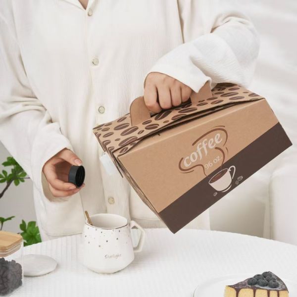 48oz Disposable Coffee Dispensers with Handle Cold Hot Drink Dispenser Box for Party, Catering, Office, Take Out