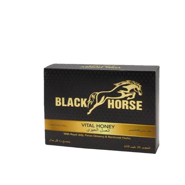 Organic Sugar Free Black Horse Honey For Men'S Vitality Energy Booster 24 Sachets/Box