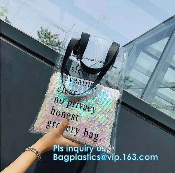 Clear Beach Bags, Transparent PVC Toiletry , pvc shopping bag, Manufacturers pvc plastic bag pvc shopping bag with logo,