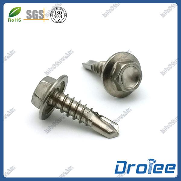 18-8/316/410 Stainless Steel Hex Flange Head Self Drilling Tek Screw