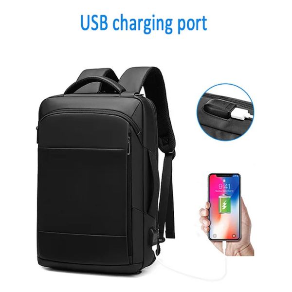 Large Capacity Work Computer Backpack , Unisex Nylon Business Laptop Rucksack