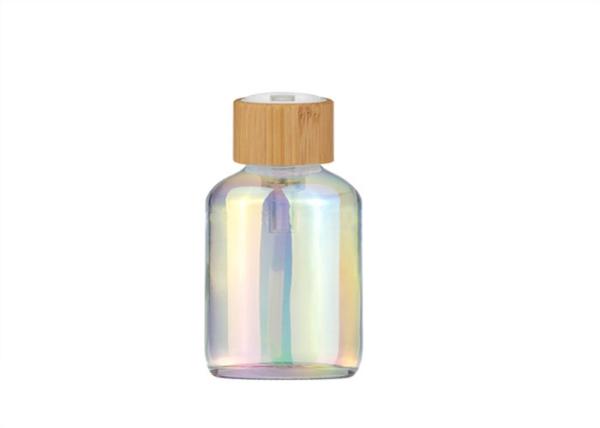 Electroplated Colorful Care Lotion Cream Spray Glass Pump Bottles With Bamboo Cap