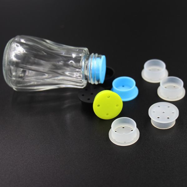 Bouchon respirable vigoureux non-toxique de silicone, chapeaux imperméables de dispositif trembleur de sel et de poivre