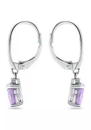 2,46 Ct. T.W. И 1/10 Ct. Серьги Leverback аметиста T.W. CZ в стерлинговом серебре