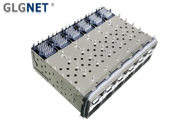 10G Press Fit SFP Solutions 2x6 Stacked SFP+ Cage Connector EMI Gasket