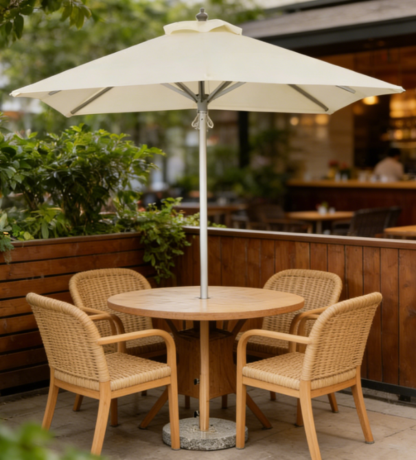 Modern 2m Square Patio Umbrella for Outdoor Cafe Restaurant Commercial Use