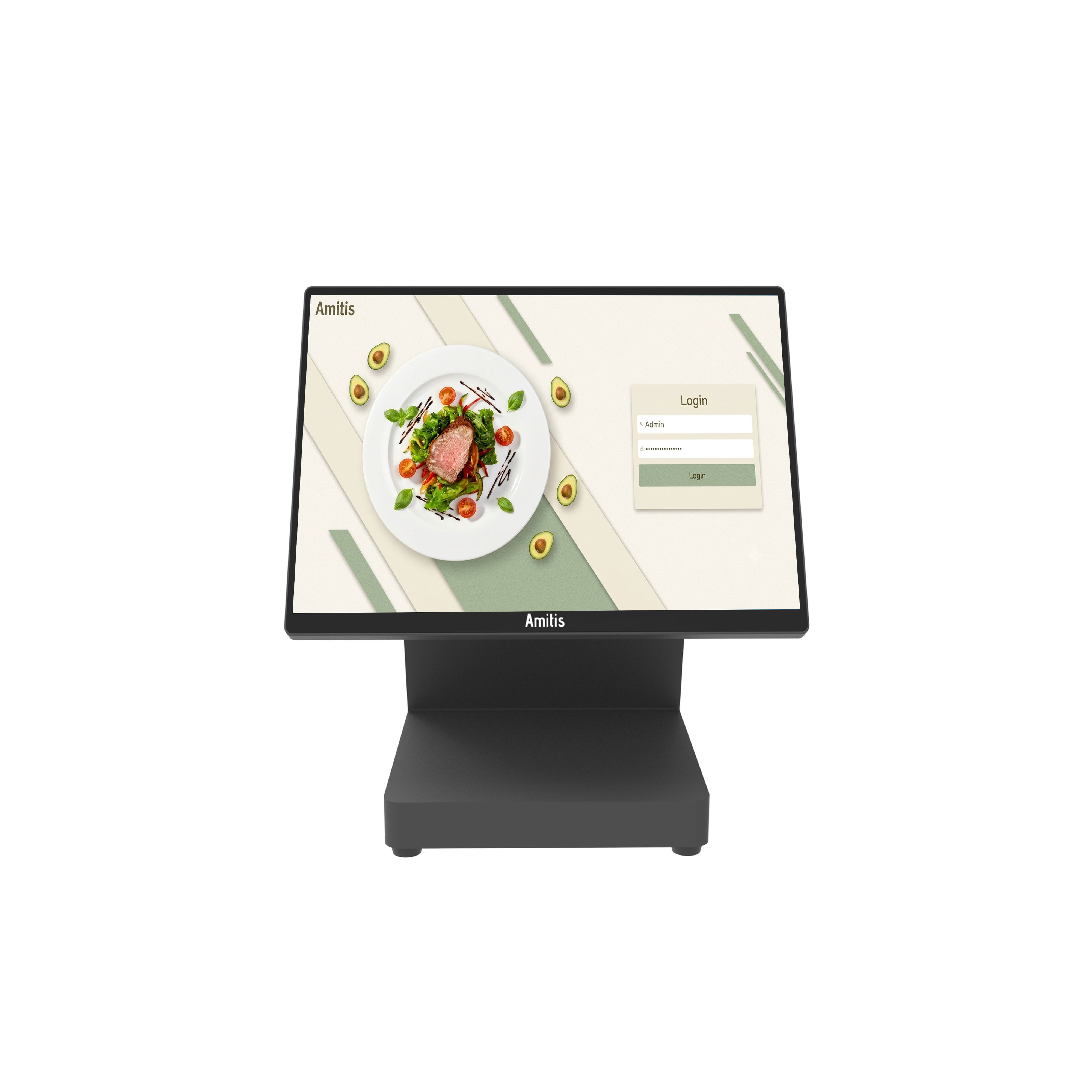 Dual Screen Android All In One POS 15.6 Inch Main Display 7 Inch Customer Facing Screen
