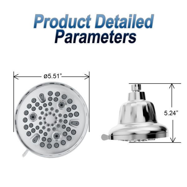 7 Functions Ceramic Valve Core Bathroom Wall Mounted Showerhead for Bathroom Room