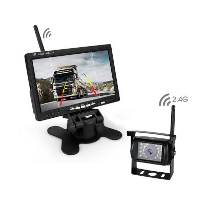Night Vision Wireless 2.4G Truck Dash Cam 7 Inch Rear View Camera