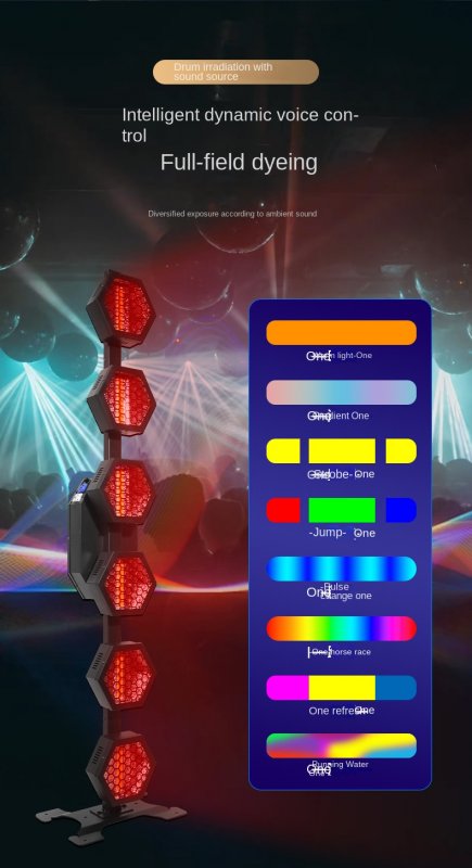6-Pixel Flash Effect 100W Warm White Induction Lamps Stage Lights Background Atmosphere Spotlights Aluminum Lamp Body Daylight