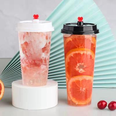 Eco - copos plásticos claros descartáveis amigáveis dos copos de chá da bolha 16oz