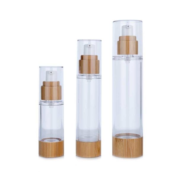 Bouteille de 30 ml, 50 ml et 100 ml en bambou avec couvercle, pot cosmétique en