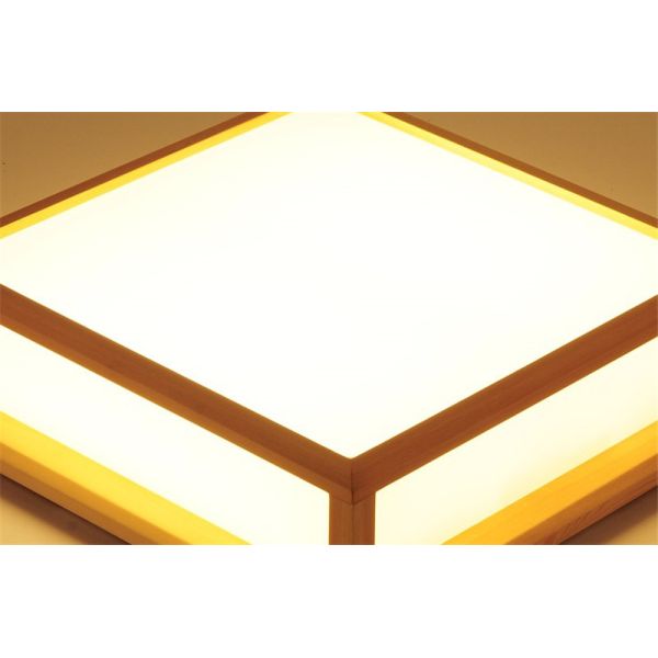 Japanese wooden square led ceiling light minimalist modern bedrooms lamp(WH-WA-34)