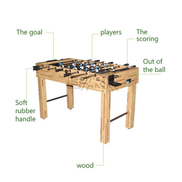 Wooden Football Soccer Table Amusement Game Machines Standard 8 Bar Home Version