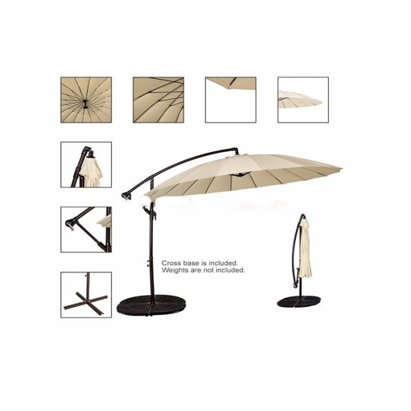 Fiberglass Ribs Outdoor Hanging Umbrella For Garden Furniture Courtyard Cantilever Patio