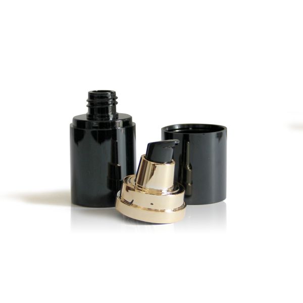 Metallic Black Airless Cosmetic Bottles For Facial Serium And Creams