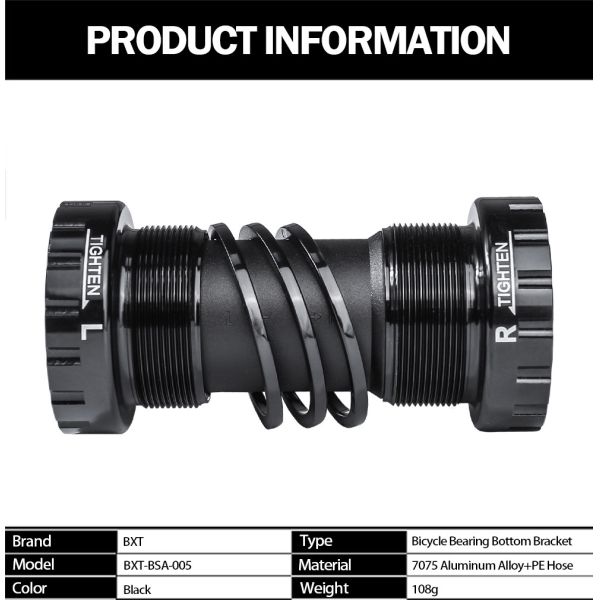 MTB Road Bearing Bicycle Bottom Bracket BB 7075 Aluminum Alloy