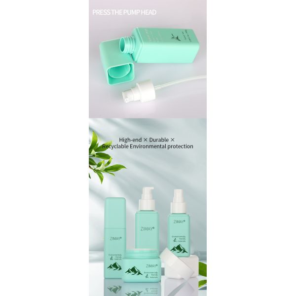Elegant Green Cosmetic Packaging Sets 50g 80g 100ml 160ml Simple Style