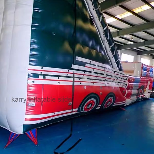 Large Fire Truck Inflatable Dry Slide for Commercial Party Rental Repair Kits Included
