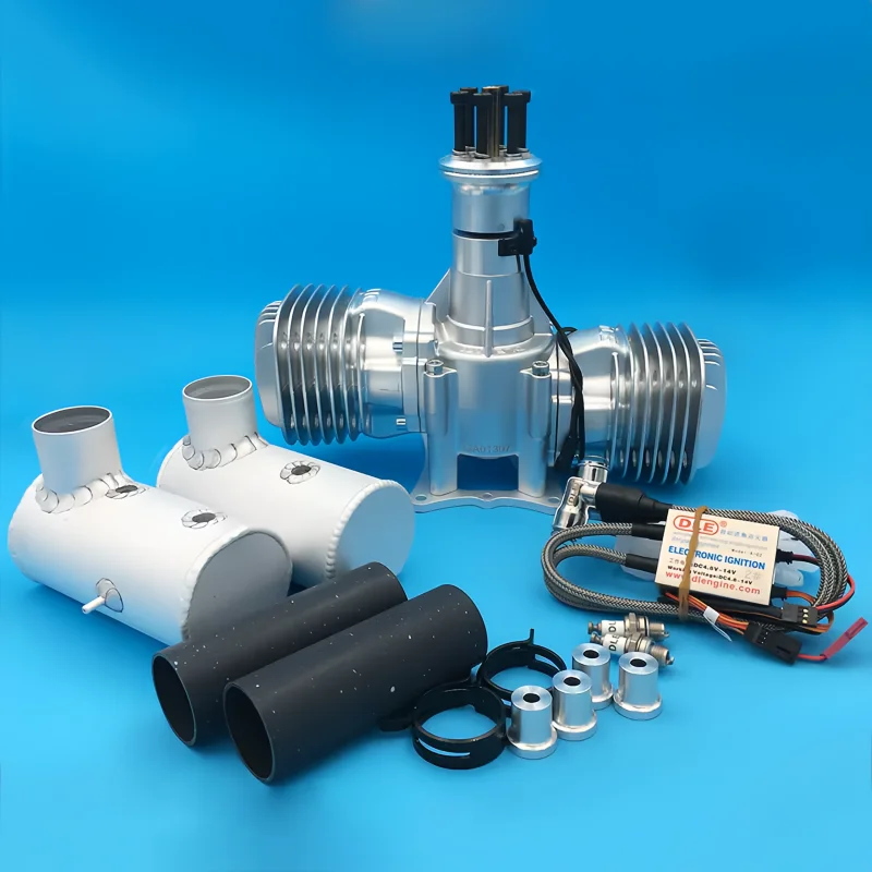Hot DLE170 Aviation Model Gas Engine Dual Cylinder Two Stroke Side Exhaust Natural Air-Cooled CC Displacement for Drone
