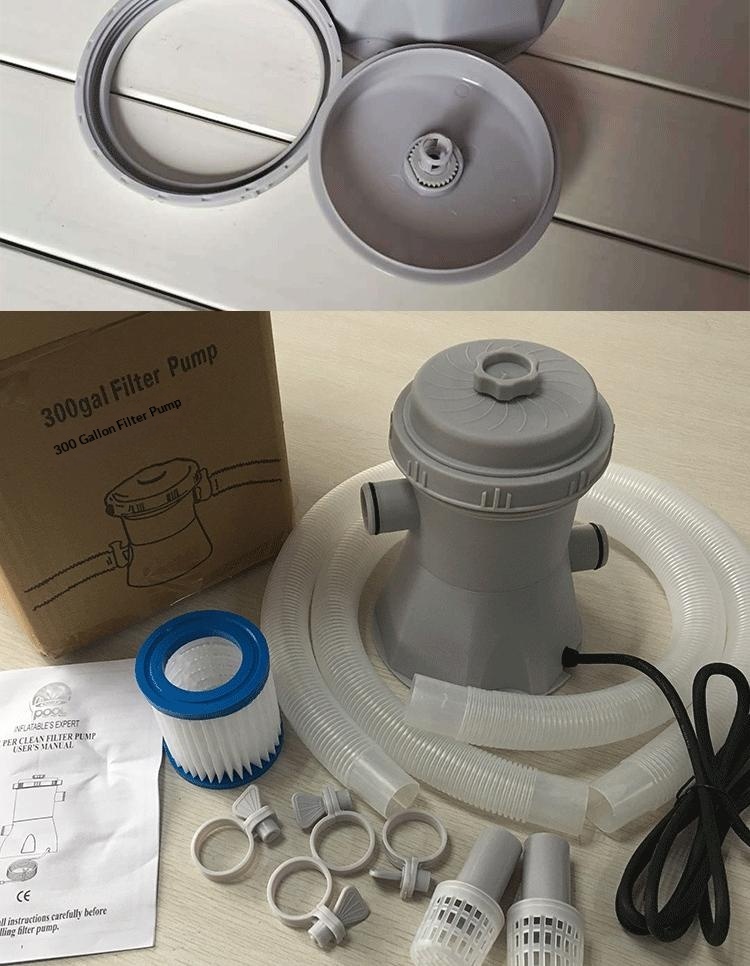Factory suppy US 110V Eu 220V Standard PVC Material Filter Pump Swimming Pool 300-Gallon Household Outdoor Pool Cleaner Pump