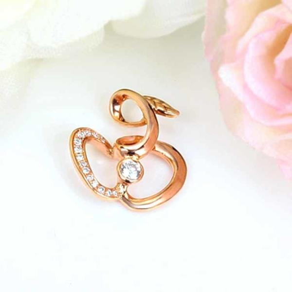 Rose Gold Diamonds Apple Shape Pendant  (GDN016)