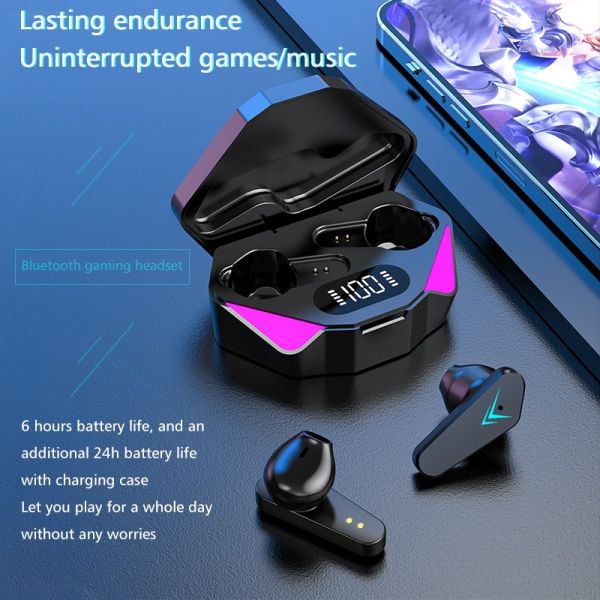 NO Touch Screen Waterproof Sport Wireless Earphones TWS Wireless BT Game Earbuds with LED Display and Stereo Sound