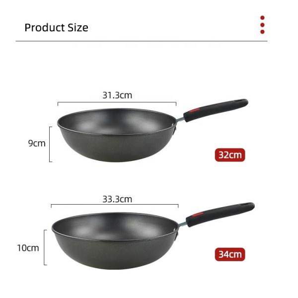 Amazon Hot Selling Cooking Kitchen Metal Pan Cookware Wok Pan Cast Iron Non-stick Induction Frying Pan