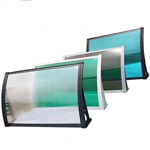 Mannual Polycarbonate Window Awning With Transparent  2.5mm Polycarbonate Solid Sheet Or 5.0mm Polycarbonate Hollow Sheet Made From PC Materials Of Board