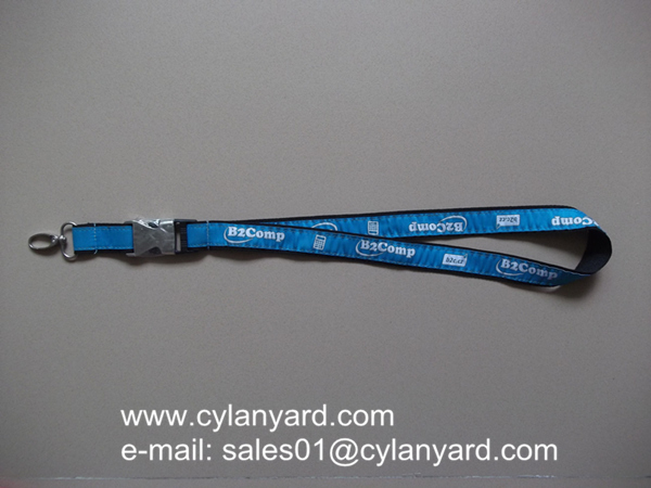 High Graded Jacquard Label Overlaid Lanyard With Metal Detachable Release Buckle