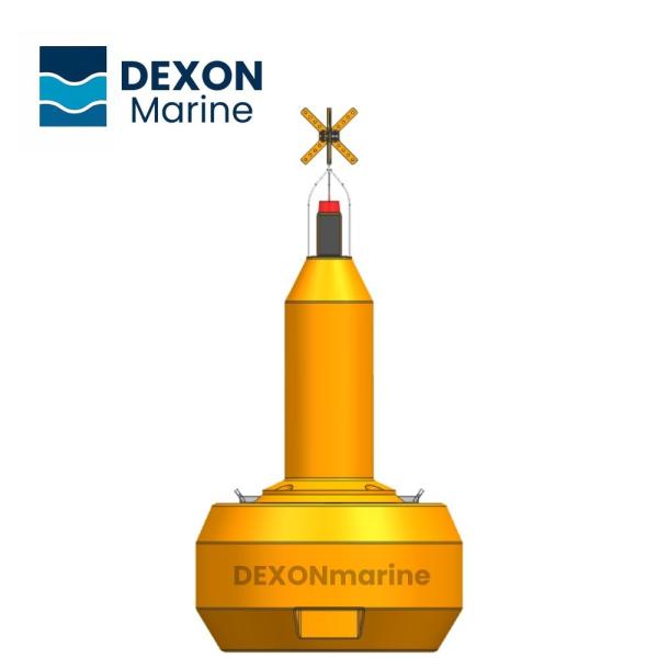 OEM 1800mm Yellow IALA Special Mark Buoy Navigation Aid Buoy With X Topmark