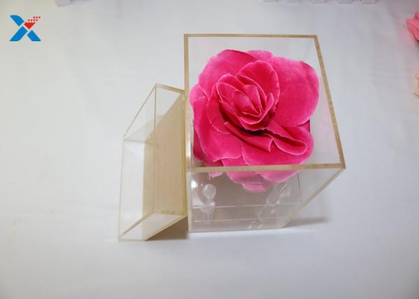 Valentine ' S Fresh Rose Transparent Gift Box , Acrylic Flower Case Chemical Resisdence