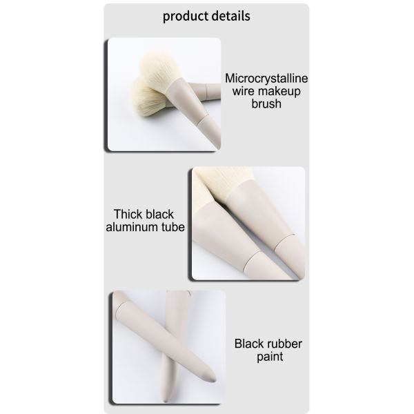 Grey Custom Logo Luxury Makeup Brush , Imitation Goats Hair Eye Powder Brush