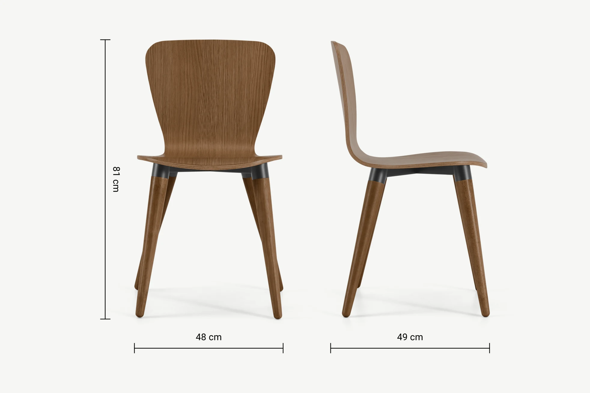 Hotel Restaurant Dining Chair Armless Ant Chair Solid Wood Legs Single Chair